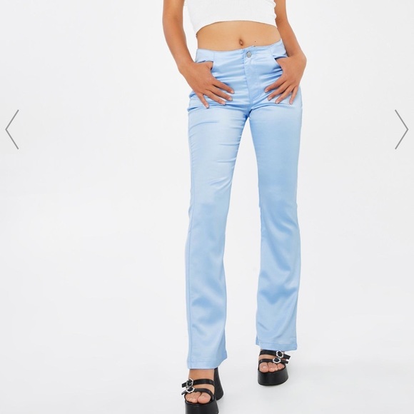 satin flare pants